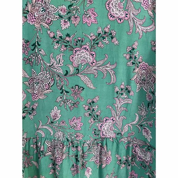 J.Jill Light-Garden Green, Multi Border-Printed, Flounced Hem Dress  NWT - Picture 4 of 8